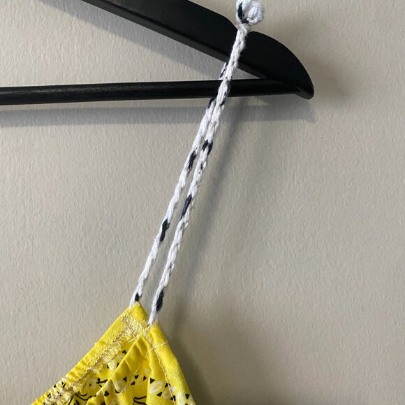 Handmade Plus Size Cotton Lightweight Yellow Paisley Print Crochet Straps Dress - Picture 5 of 14